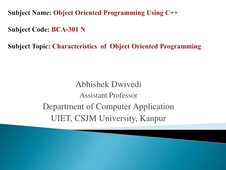 abhishek dwivedi assistant professor department
