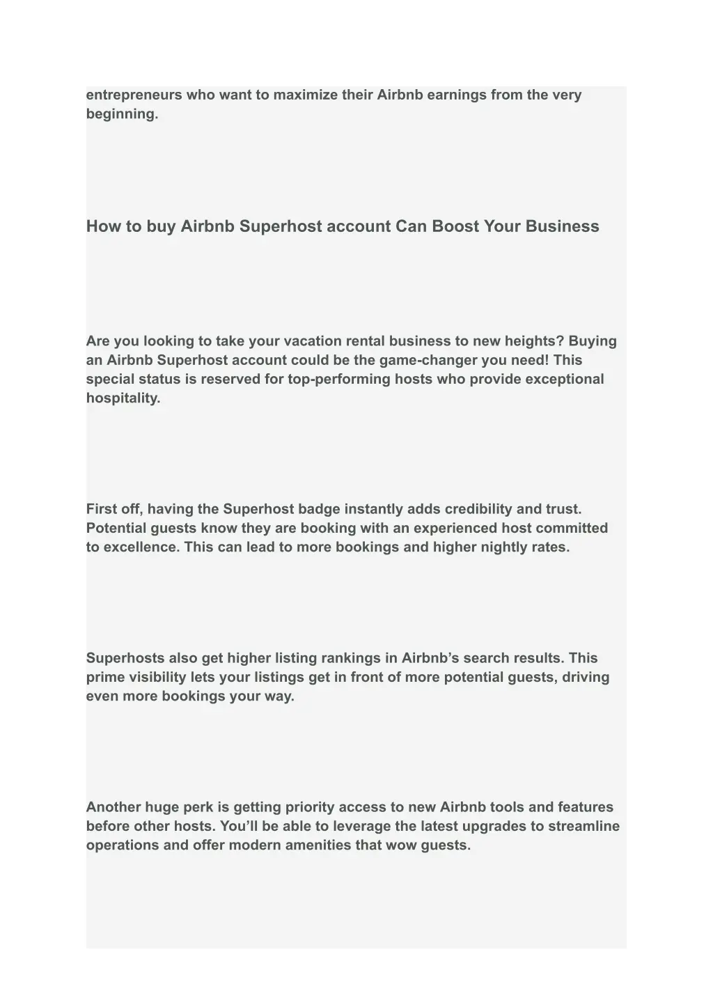 entrepreneurs who want to maximize their airbnb