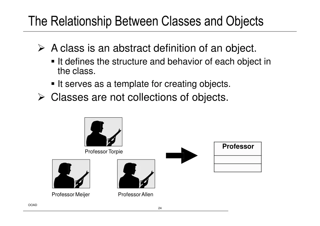 the relationship between classes and objects