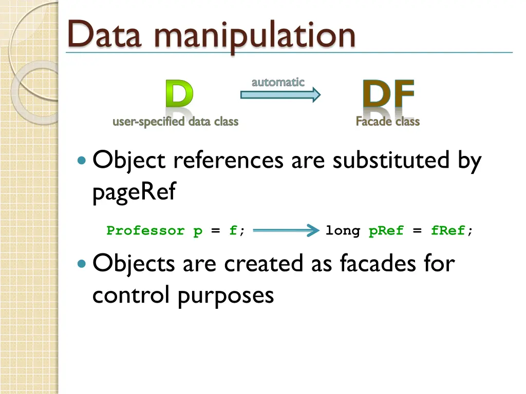 data manipulation d user specified data class