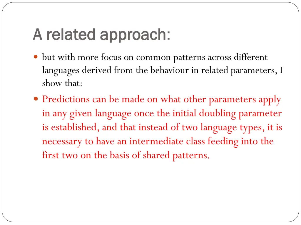 a related approach a related approach