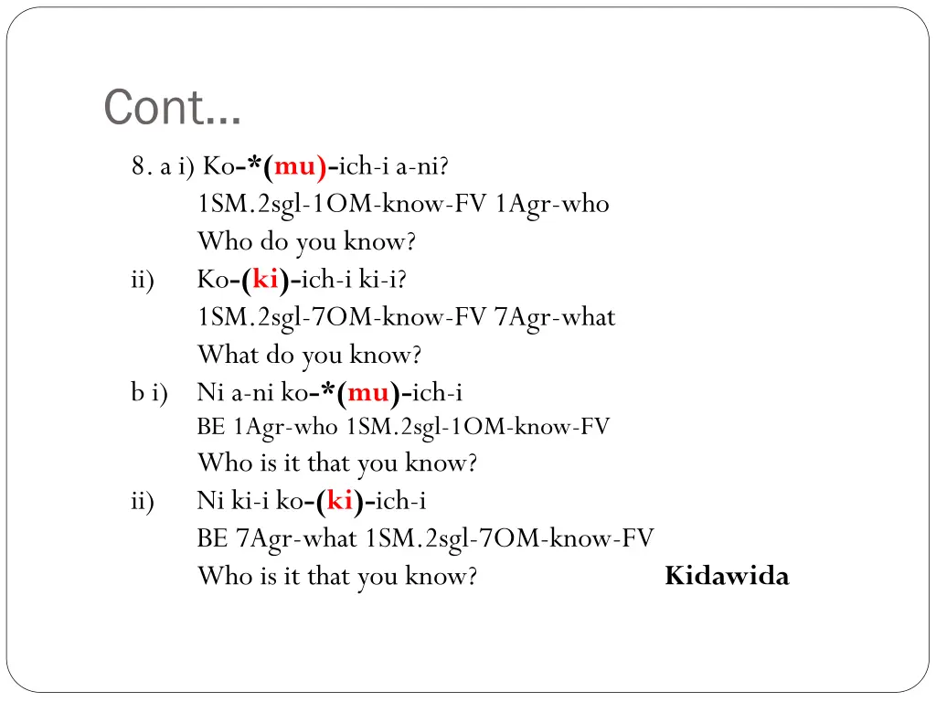 cont 8 a i ko mu ich i a ni 1sm 2sgl 1om know