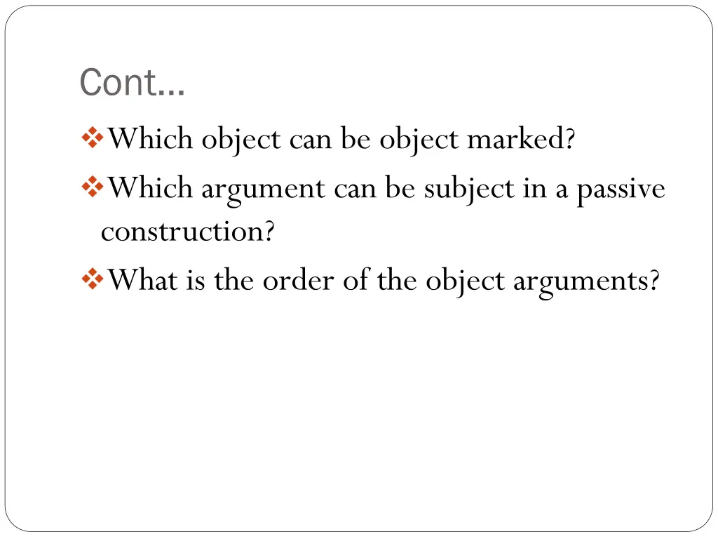cont which object can be object marked which