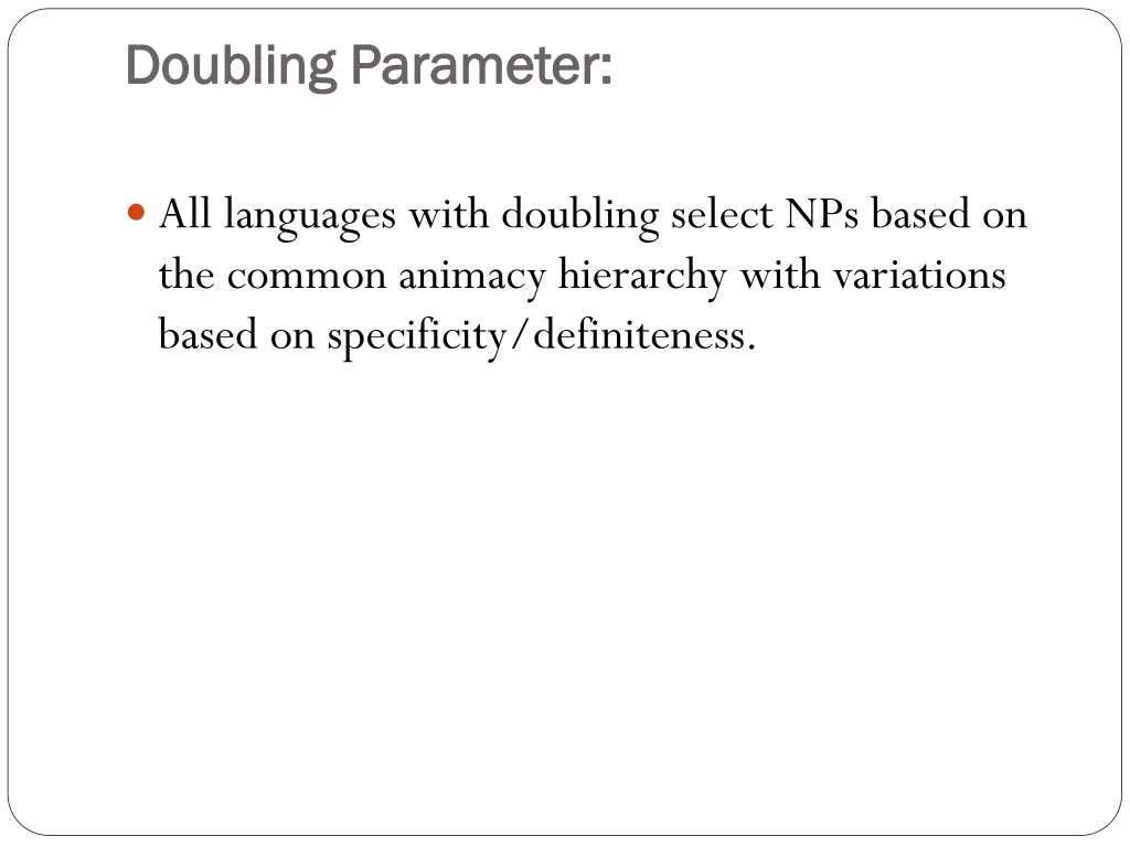 doubling parameter doubling parameter
