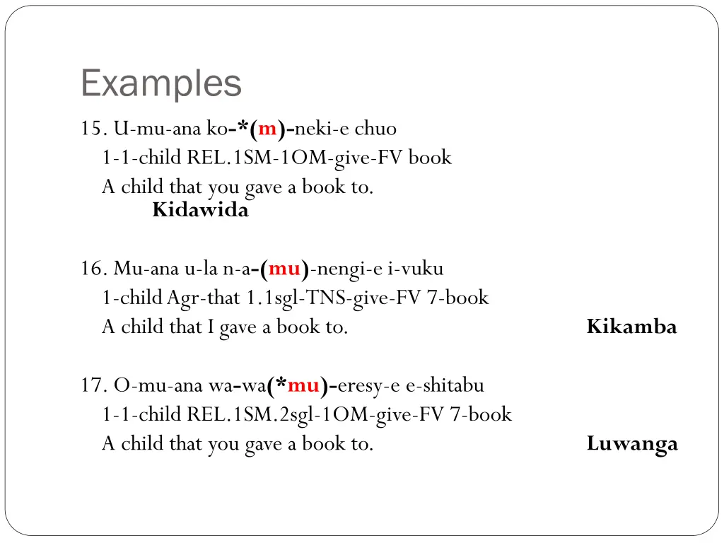 examples 15 u mu ana ko m neki e chuo 1 1 child
