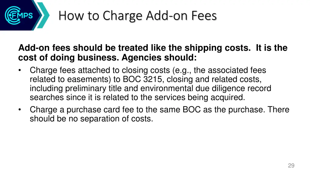 how to charge add on fees