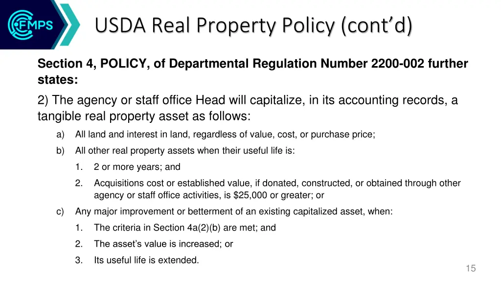 usda real property policy cont d