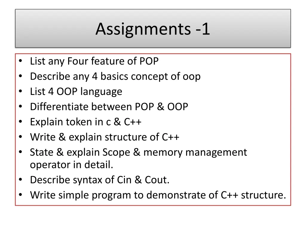 assignments 1