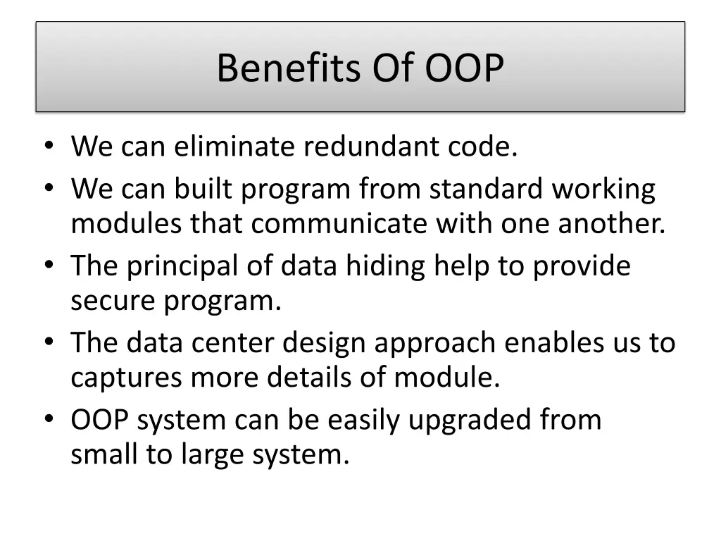 benefits of oop
