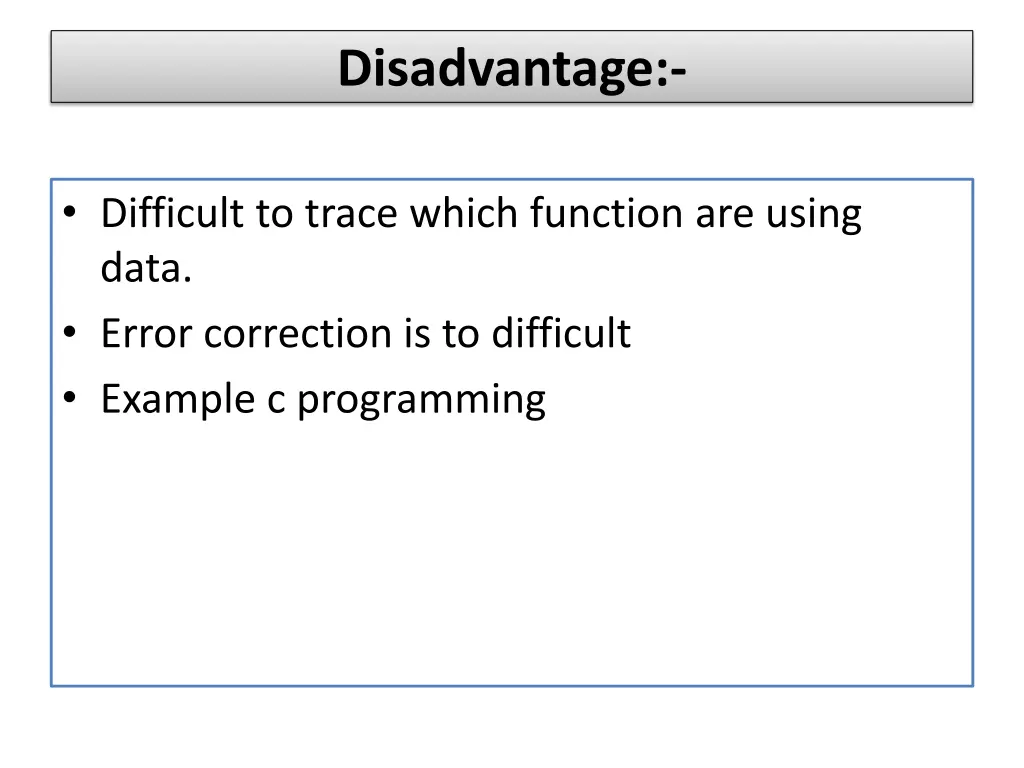 disadvantage