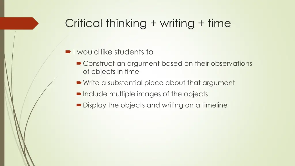 critical thinking writing time