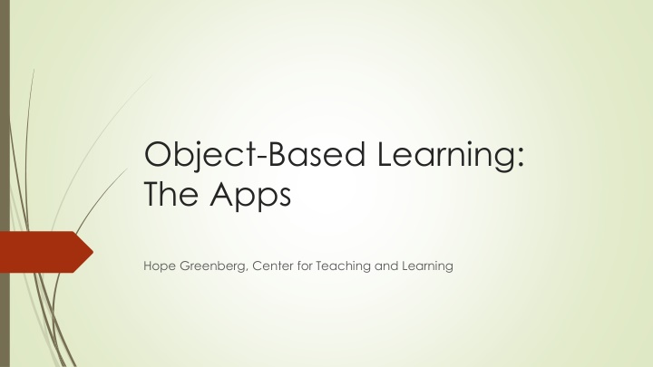 object based learning the apps