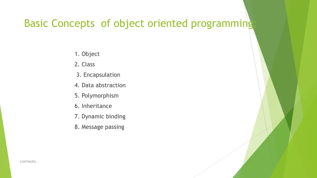 basic concepts of object oriented programming