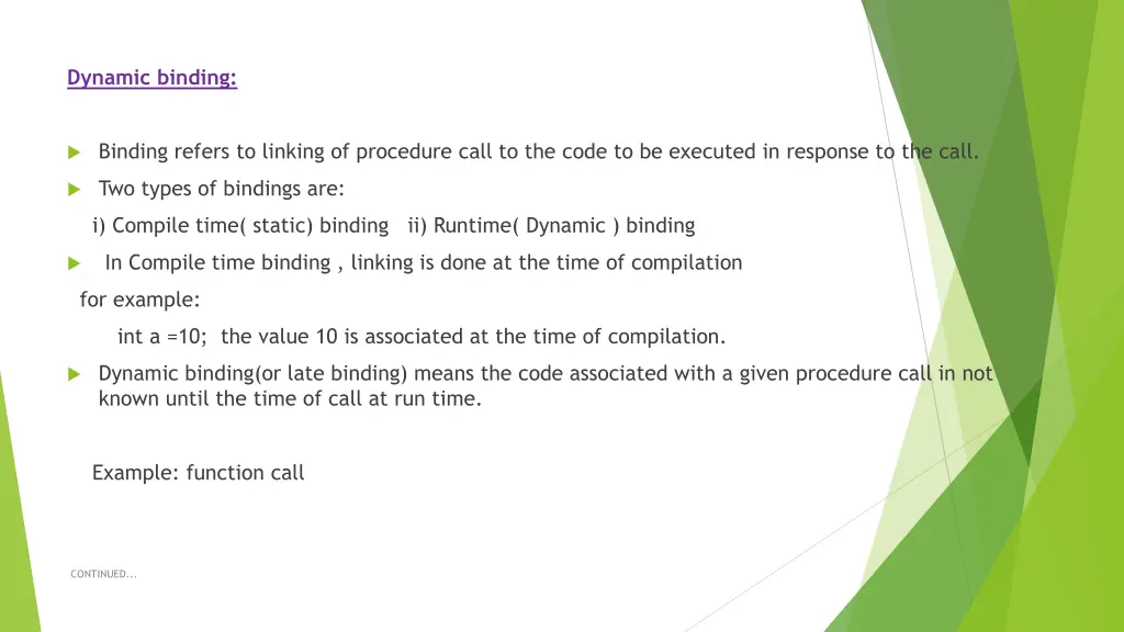 dynamic binding