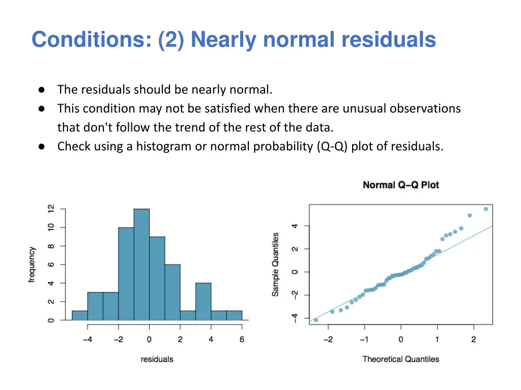 conditions 2 nearly normal residuals