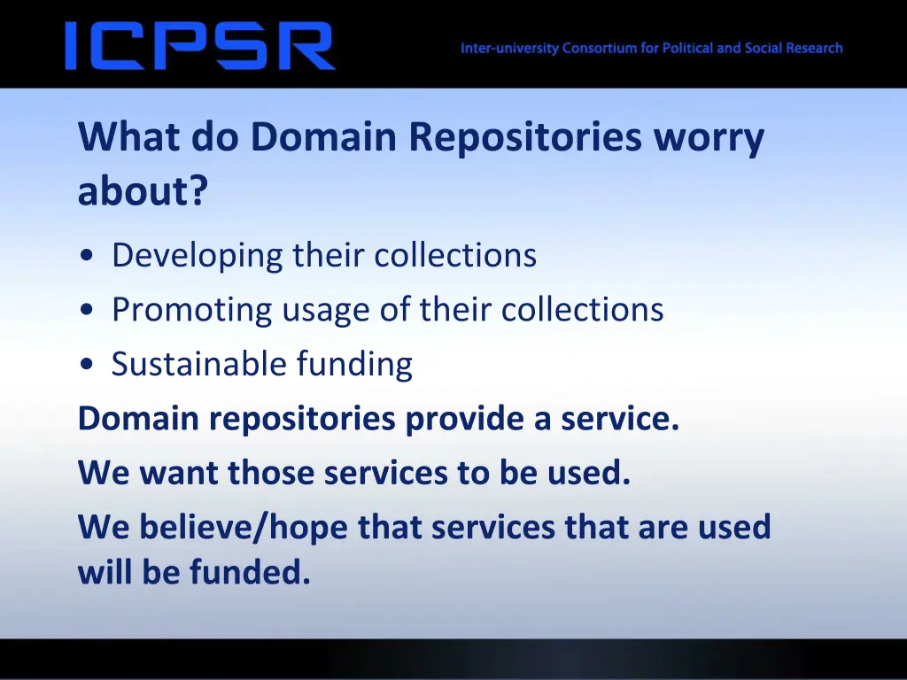 what do domain repositories worry about