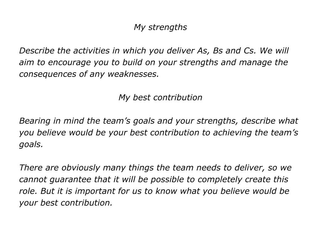 my strengths