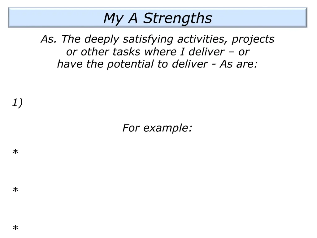 my a strengths