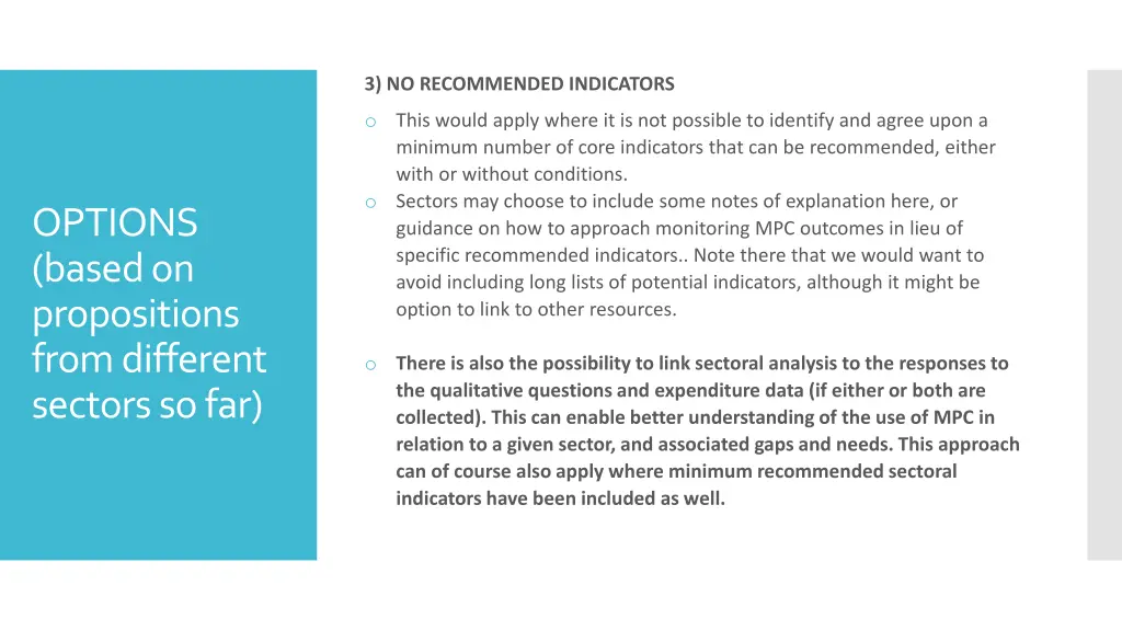 3 no recommended indicators