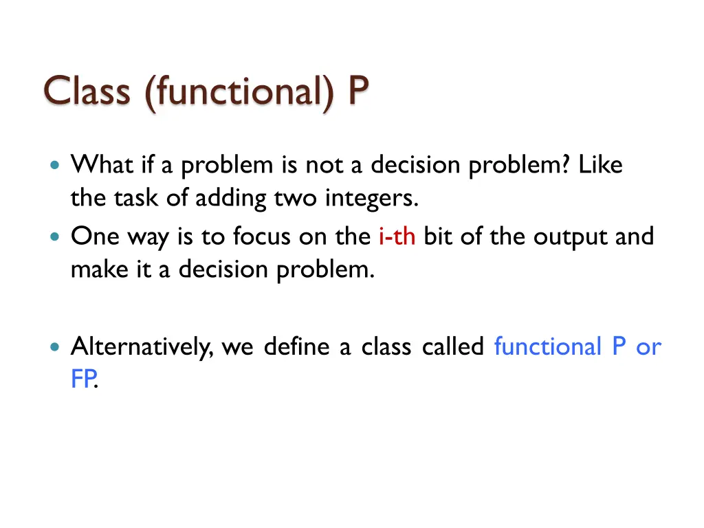 class functional p 2
