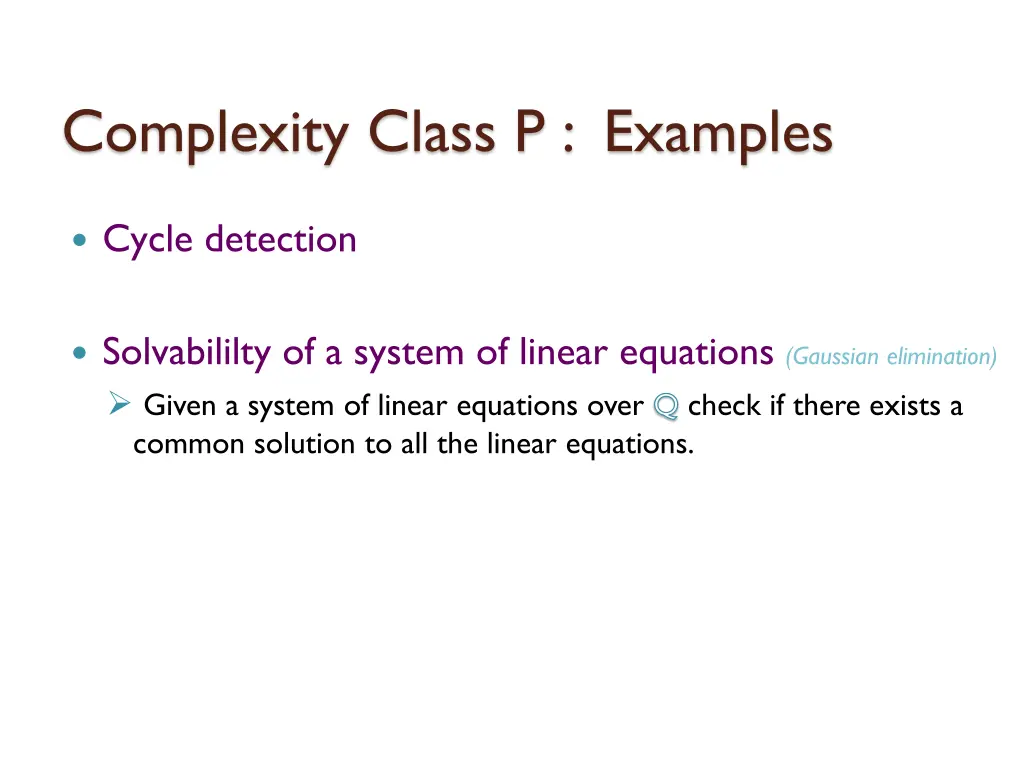 complexity class p examples 1