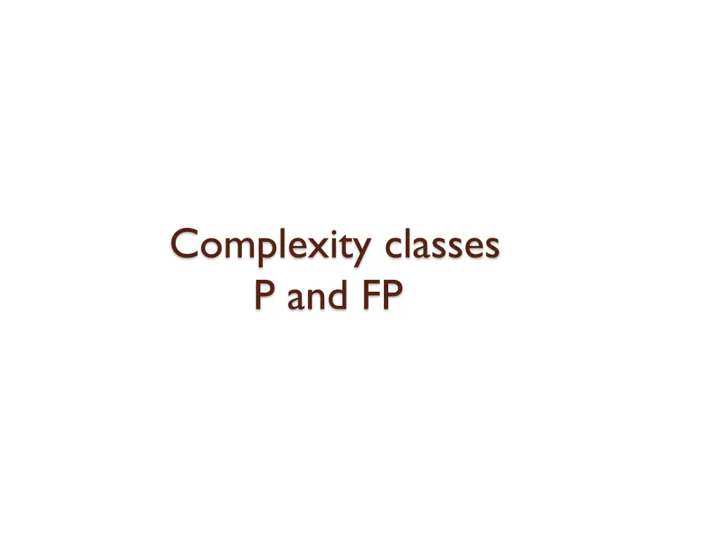 complexity classes p and fp