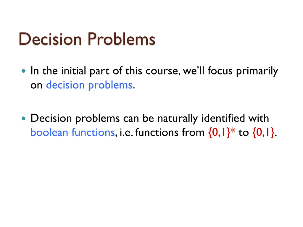 decision problems 1