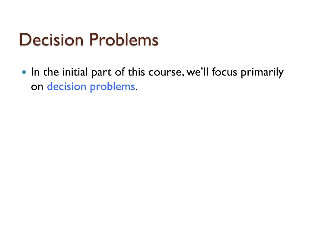 decision problems