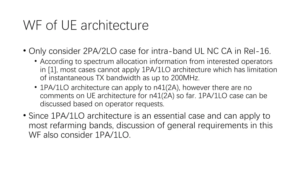 wf of ue architecture
