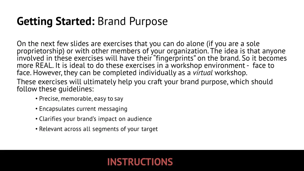getting started brand purpose