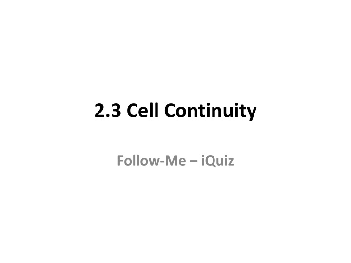 2 3 cell continuity