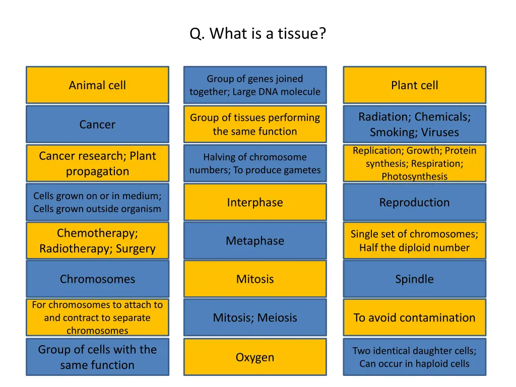 q what is a tissue