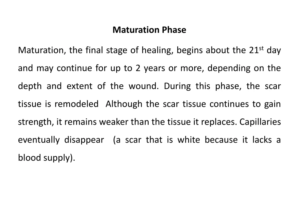 maturation phase