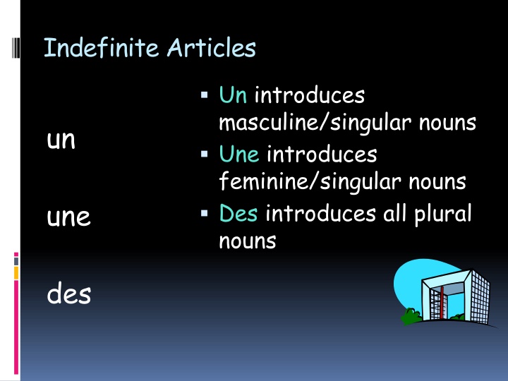 indefinite articles
