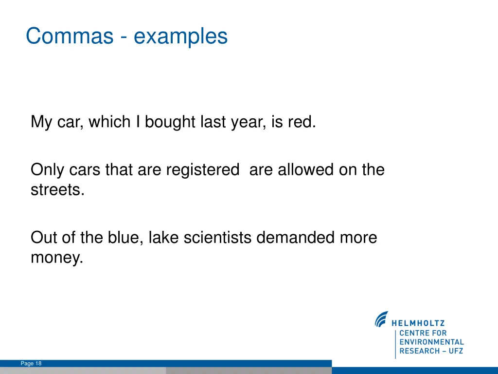 commas examples