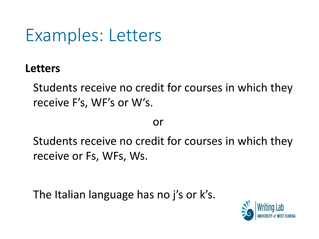 examples letters