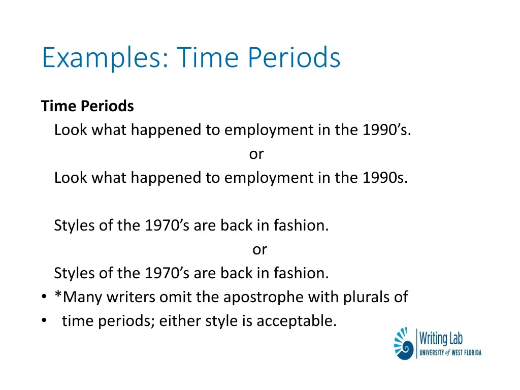 examples time periods