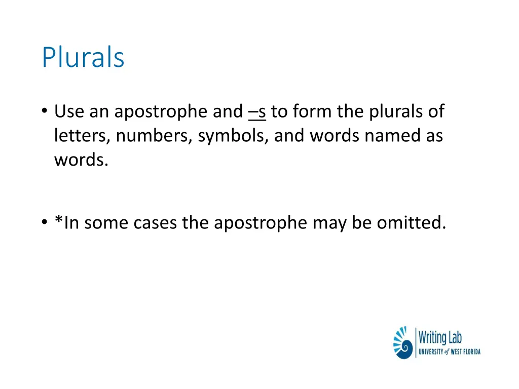 plurals