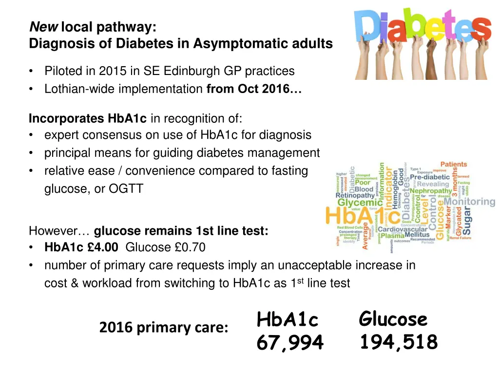 new local pathway diagnosis of diabetes