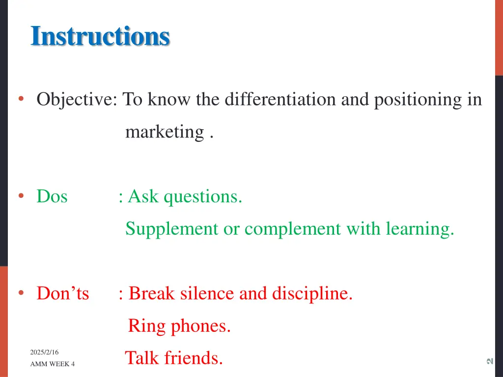 instructions