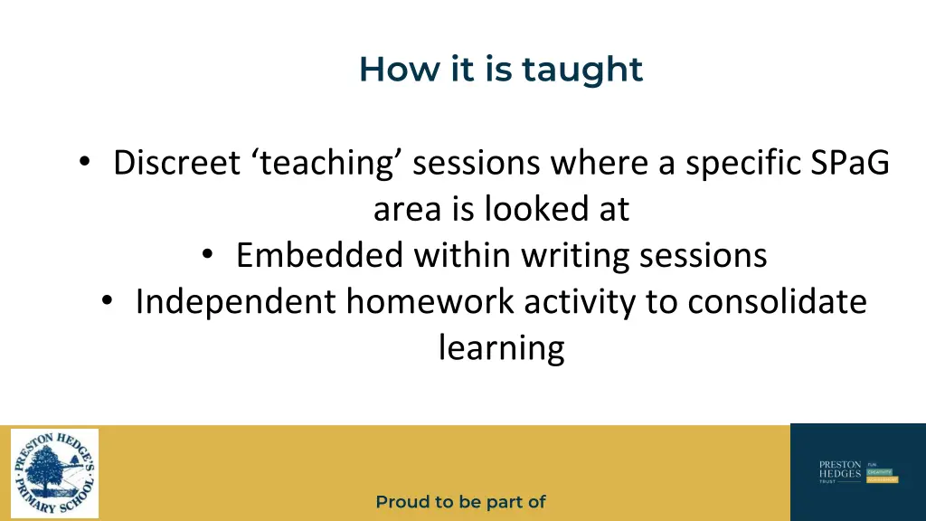 how it is taught