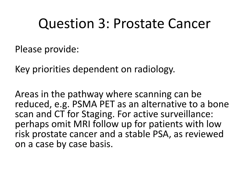 question 3 prostate cancer