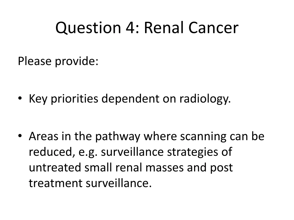 question 4 renal cancer