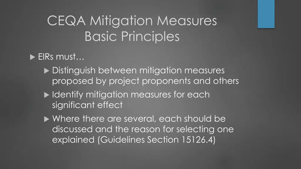 ceqa mitigation measures basic principles 2