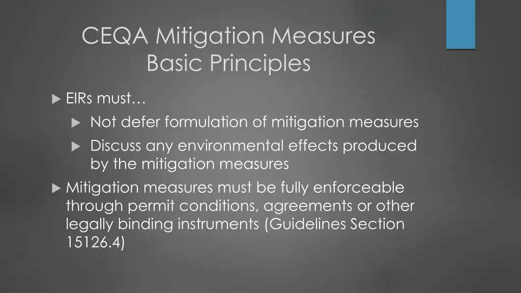 ceqa mitigation measures basic principles 3