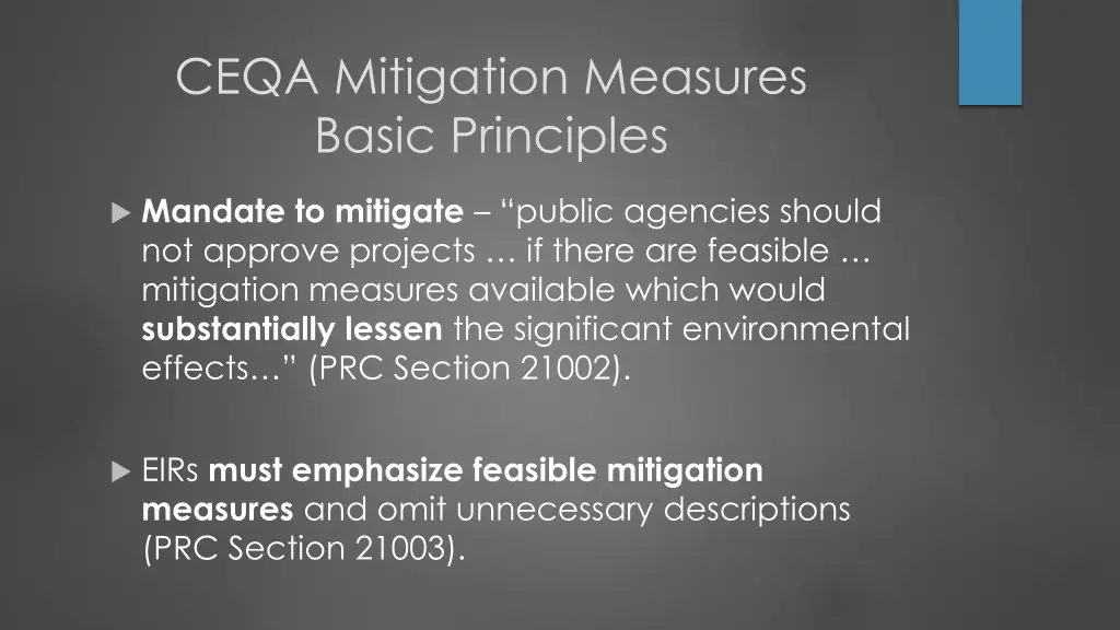 ceqa mitigation measures basic principles