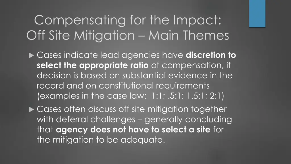 compensating for the impact off site mitigation 2