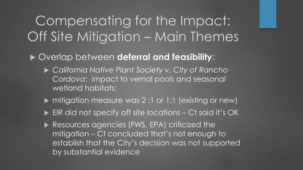 compensating for the impact off site mitigation 3