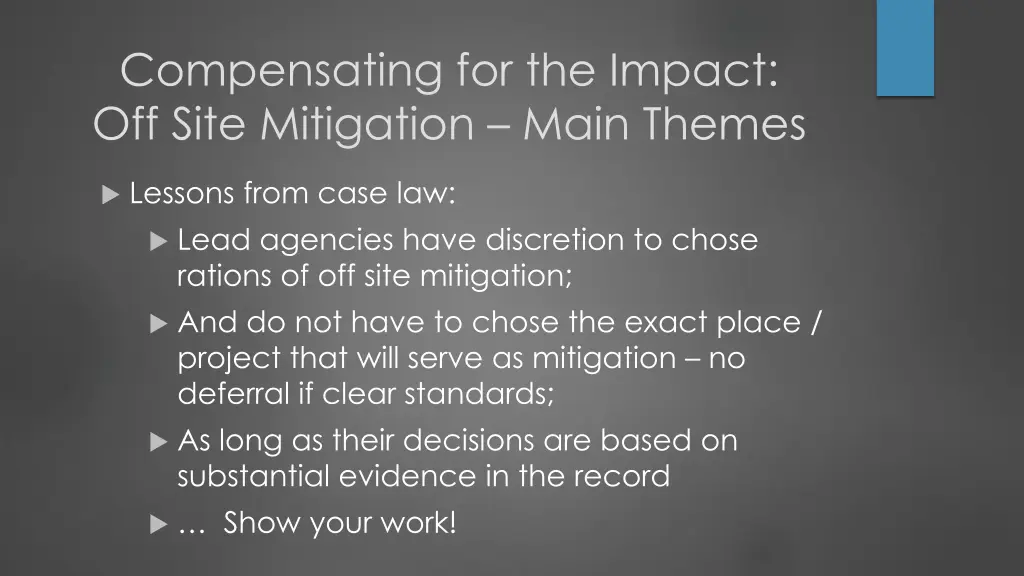 compensating for the impact off site mitigation 4