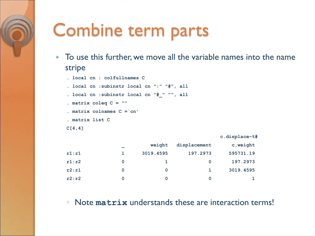combine term parts